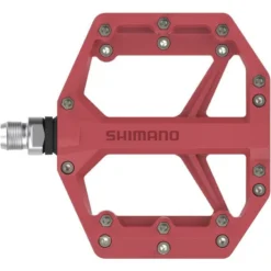 Shimano GR400 Flat Resin MTB Pedals - Red -Spin And Ride PDGR400R 2
