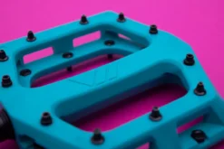 DMR V11 Composite Flat MTB Pedals - Turquoise -Spin And Ride Teal20Closeup