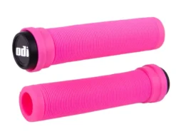 ODI Longneck Pro BMX Grips - 135mm - Pink -Spin And Ride odi bmx flangless 143 pink