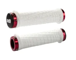 ODI Troy Lee Designs MTB Lock-On Grips - 130mm - White/Red -Spin And Ride odi mtb tld lo d30tlr b white 5